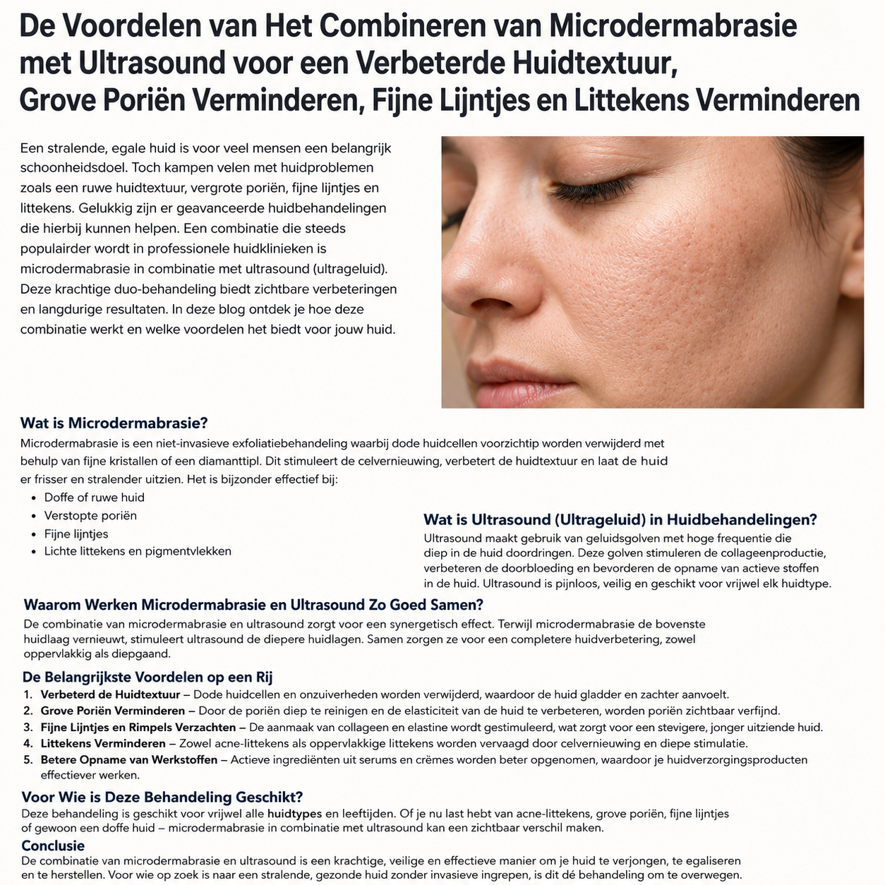 Grove poriën en structuur behandeling